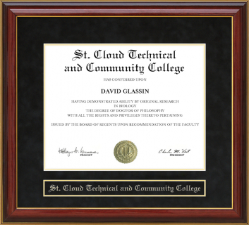 St. Cloud Technical and Community College Mahogany Diploma Frame