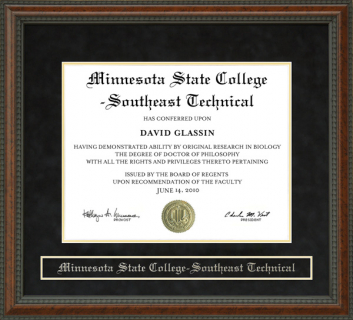 Minnesota State College-Southeast Technical Diploma Frame