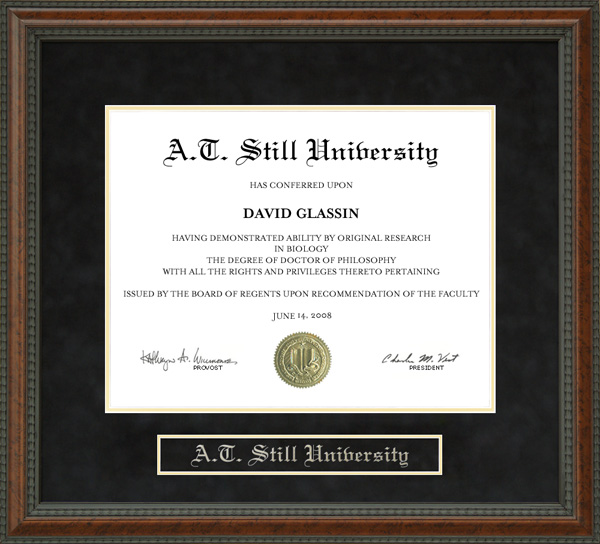 A.T. Still University (ATSU) Diploma Frame
