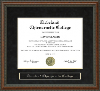 Cleveland Chiropractic College Diploma Frame