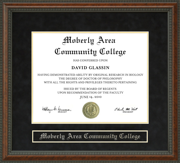 Moberly Area Community College (MACC) Diploma Frame