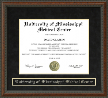University of Mississippi Medical Center (UMMC) Diploma Frame