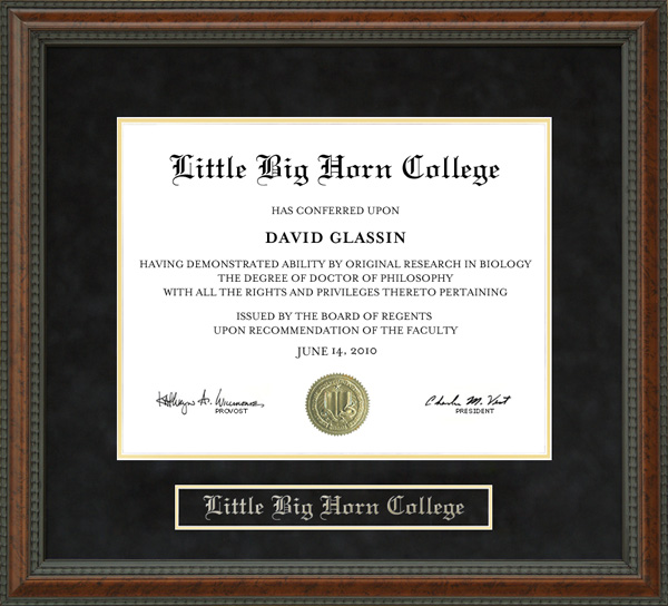 Little Big Horn College (LBHC) Diploma Frame