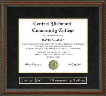 Central Piedmont Community College (CPCC) Diploma Frame