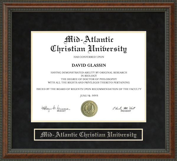 Mid Atlantic Christian University Diploma Frame