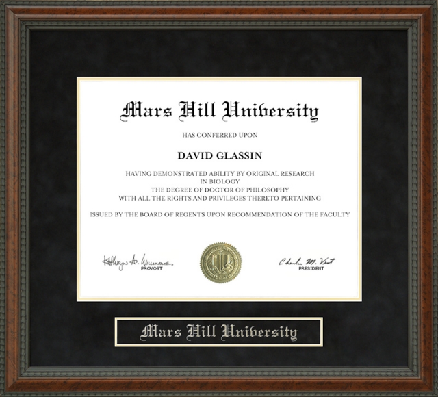 Mars Hill University Diploma Frame