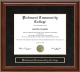 Piedmont Community College Mahogany Diploma Frame