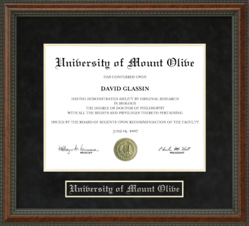 University of Mount Olive (UMO) Diploma Frame