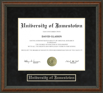University of Jamestown Diploma Frame