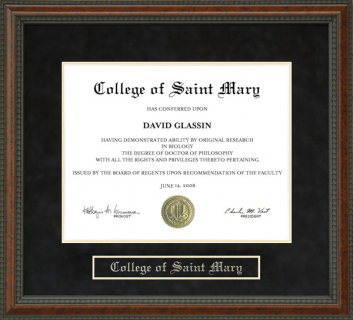 College of Saint Mary (CSM) Diploma Frame