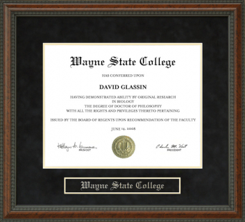 Wayne State College (WSC) Diploma Frame