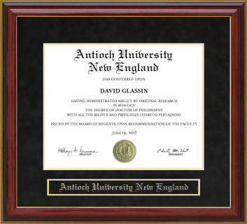 Antioch University New England Mahogany Diploma Frame