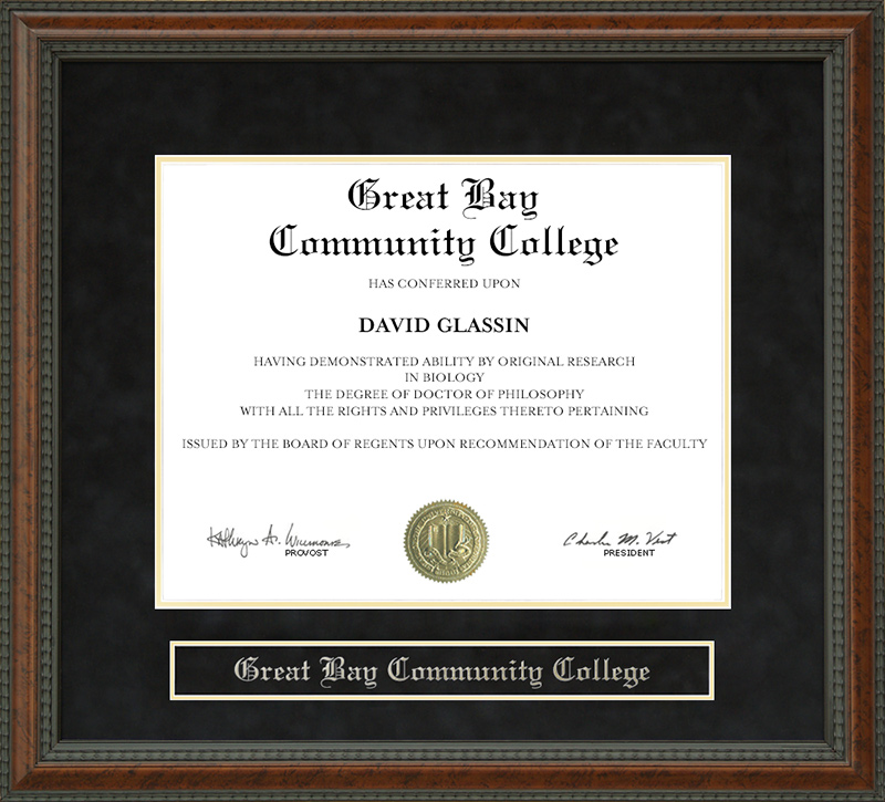 Great Bay Community College Diploma Frame