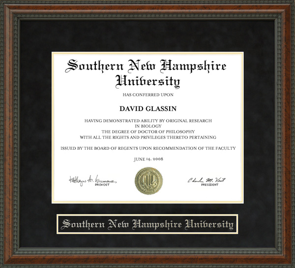 Southern New Hampshire University (SNHU) Diploma Frame