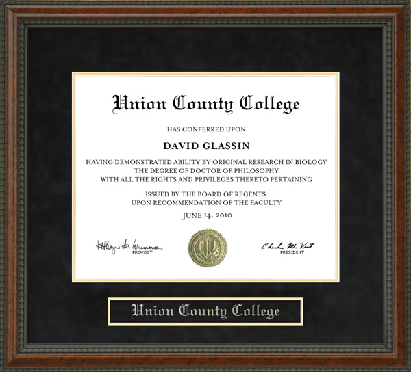 Union County College (UCC) Diploma Frame