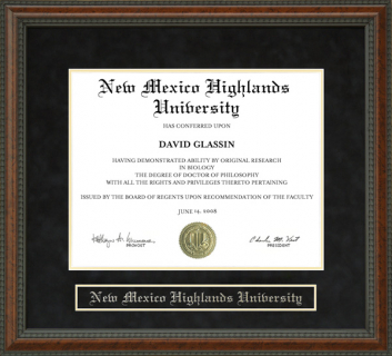 New Mexico Highlands University (NMHU) Diploma Frame