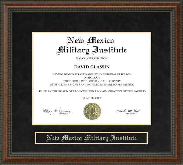 New Mexico Military Institute (NMMI) Diploma Frame