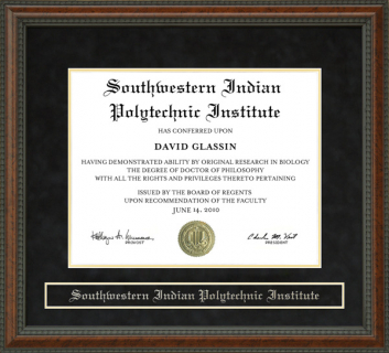 Southwestern Indian Polytechnic Institute (SIPI) Diploma Frame