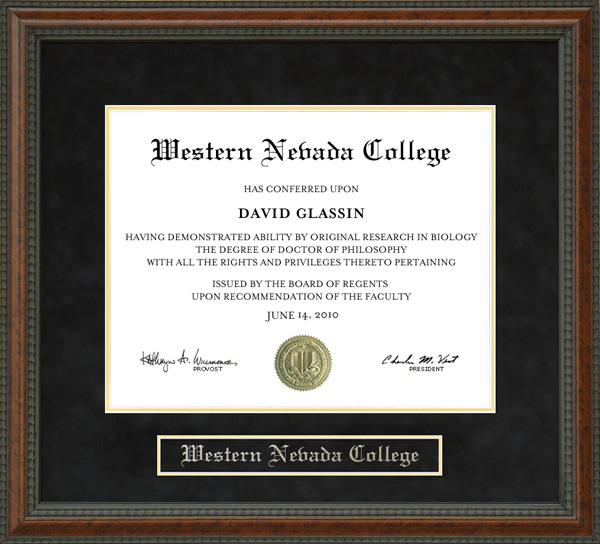 Western Nevada College Diploma Frame