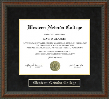 Western Nevada College Diploma Frame