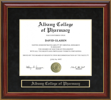 Albany College of Pharmacy (ACP) Mahogany Diploma Frame