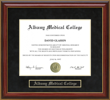 Albany Medical College (AMC) Mahogany Diploma Frame