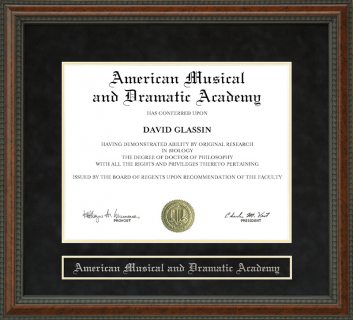 American Musical and Dramatic Academy Diploma Frame