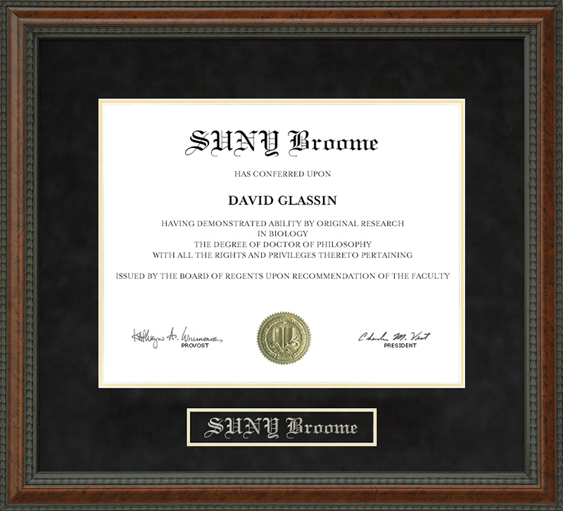 SUNY Broome Diploma Frame