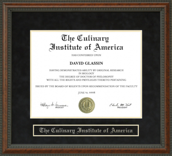 The Culinary Institute of America (CIA) Diploma Frame
