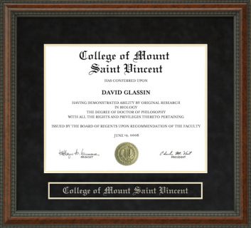 College of Mount Saint Vincent Diploma Frame