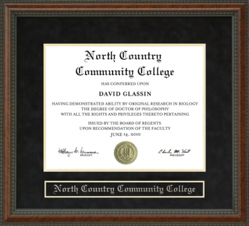 North Country Community College Diploma Frame