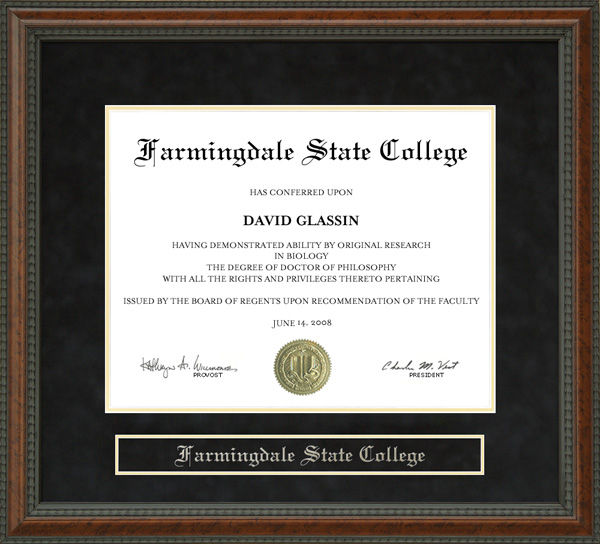 Farmingdale State College (SUNY) Diploma Frame