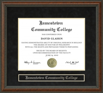 Jamestown Community College Diploma Frame