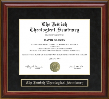 The Jewish Theological Seminary (JTS) Mahogany Diploma Frame