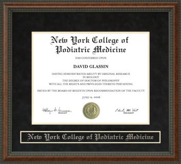 New York College of Podiatric Medicine (NYCPM) Diploma Frame