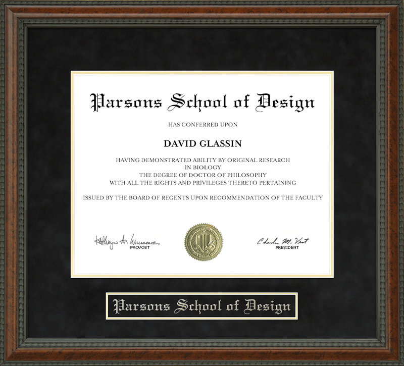 Parsons School of Design Diploma Frame