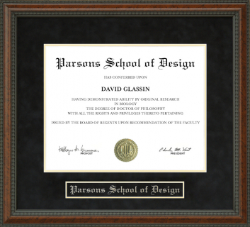 Parsons School of Design Diploma Frame