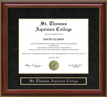 St. Thomas Aquinas College (STAC) Mahogany Diploma Frame