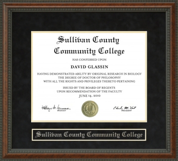 Sullivan County Community College Diploma Frame