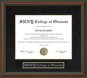 State University of New York College at Oneonta (SUNY Oneonta) Diploma Frame
