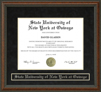 State University of New York at Oswego (Oswego State) Diploma Frame