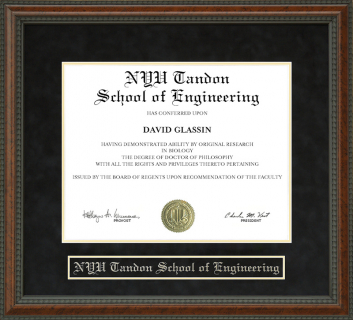 NYU Tandon School of Engineering Diploma Frame