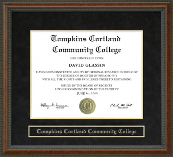 Tompkins Cortland Community College (TC3) Diploma Frame