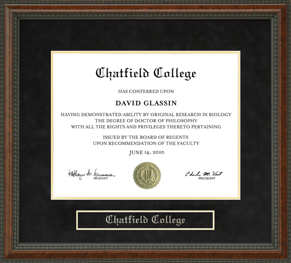Chatfield College Diploma Frame