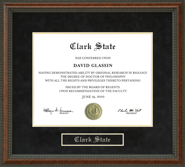 Clark State Diploma Frame