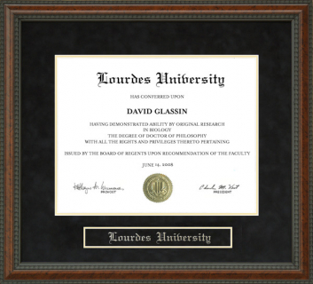 Lourdes University Diploma Frame