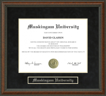 Muskingum University Diploma Frame