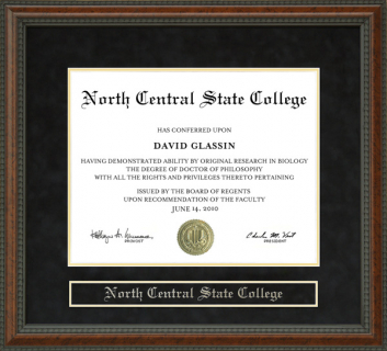 North Central State College Diploma Frame