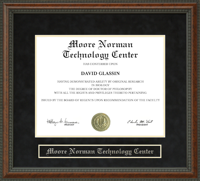 Moore Norman Technology Center Diploma Frame