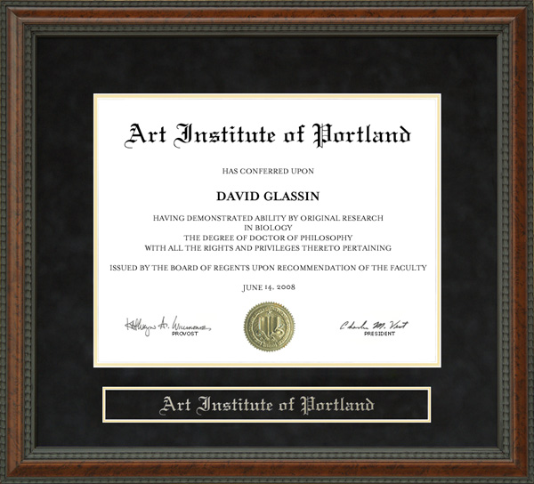 Art Institute of Portland Diploma Frame
